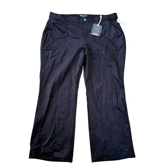 Democracy Pants - Democracy "Ab Solution" high-rise Itty Bitty Boot velvet pants navy blue sz 24W